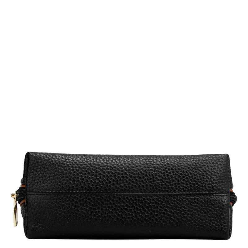 Da Milano Black Wax Leather Multi Pouch - Black  | Best Price UAE